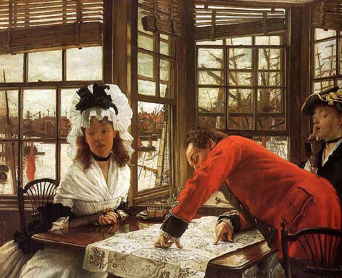 James Tissot An Interesting Story oil painting picture